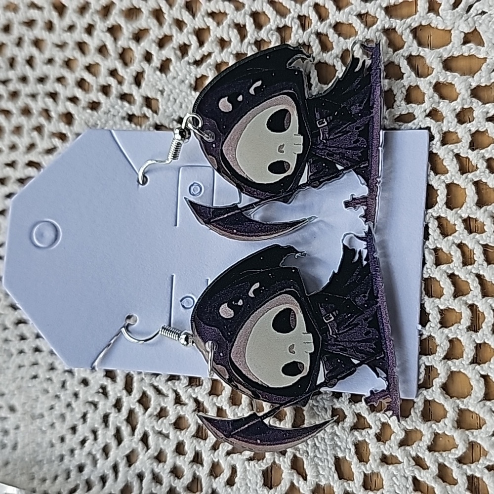 Halloween grim reaper dangle earrings